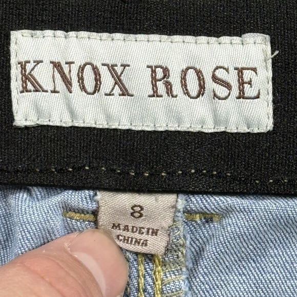 Knox Rose Jeans Womens Size 8 Blue Straight Aztec Embroidered Casual Denim Pants - Picture 4 of 16